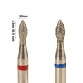 1.8mm Cutting Head Flame Drop Stock F M Pro Manicure Prep Russian Fine Grit Pointed " BUD " Cuticle Nail Bit Diamond