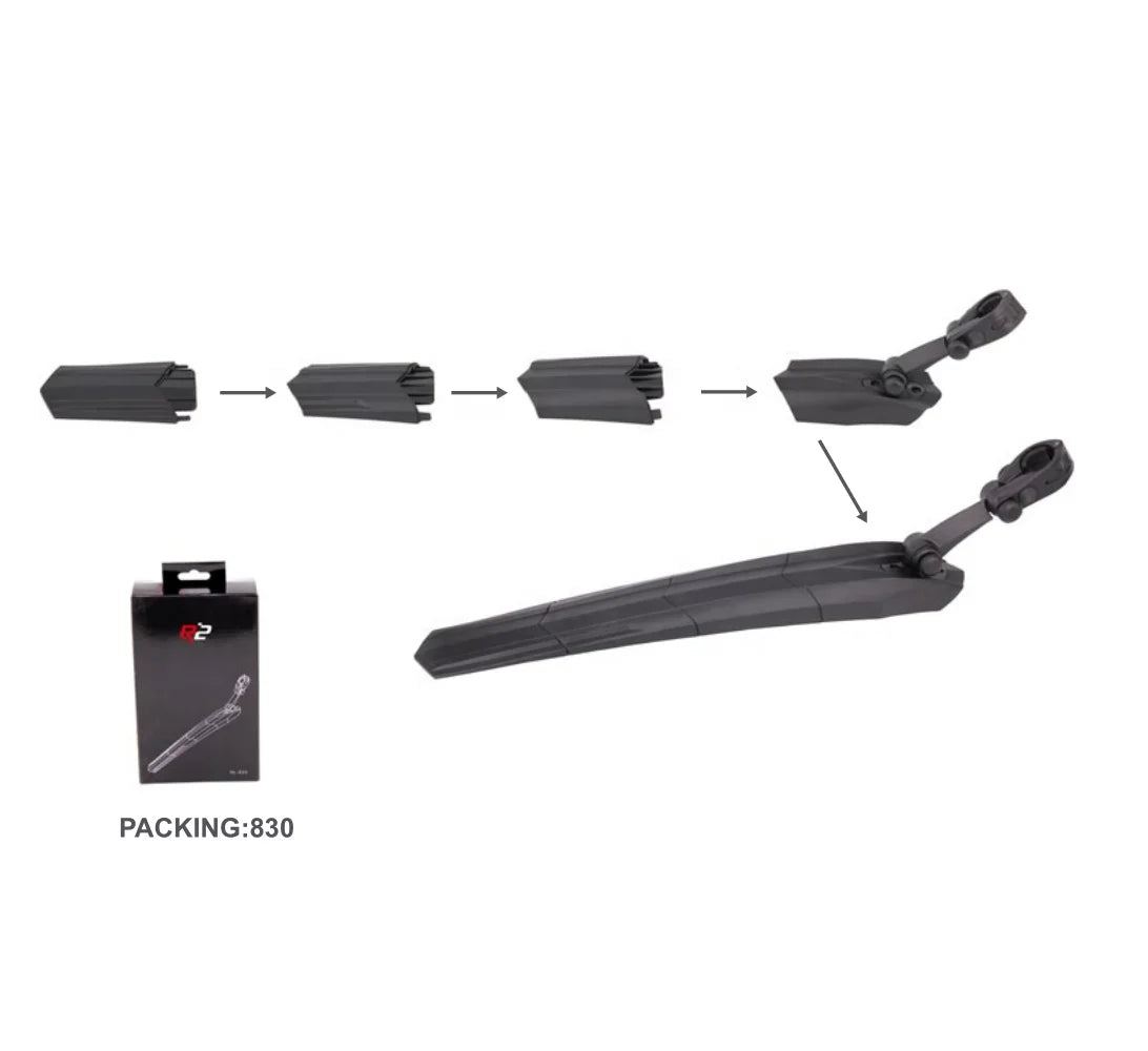 HUALONG R2 Bicycle Fender 2022 New MTB Bike Power Cycling Removable Rear Fender Black PP HL-830