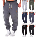 Men's Elastic Waist Sports Style Sweatpants Fall Winter Gym Stretchy Jogging Trousers