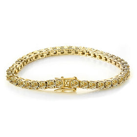 Fashionable and Exquisite Bracelet 925 Pure Champagne White Moissanite Stone Bracelet Tennis Shiny Colorful Women's Fashion
