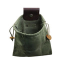 Custom Logo Leather Waxed Canvas Pouch Collapsible Belt Bag for Outdoor Foraging Rock Collecting and Picking Shells