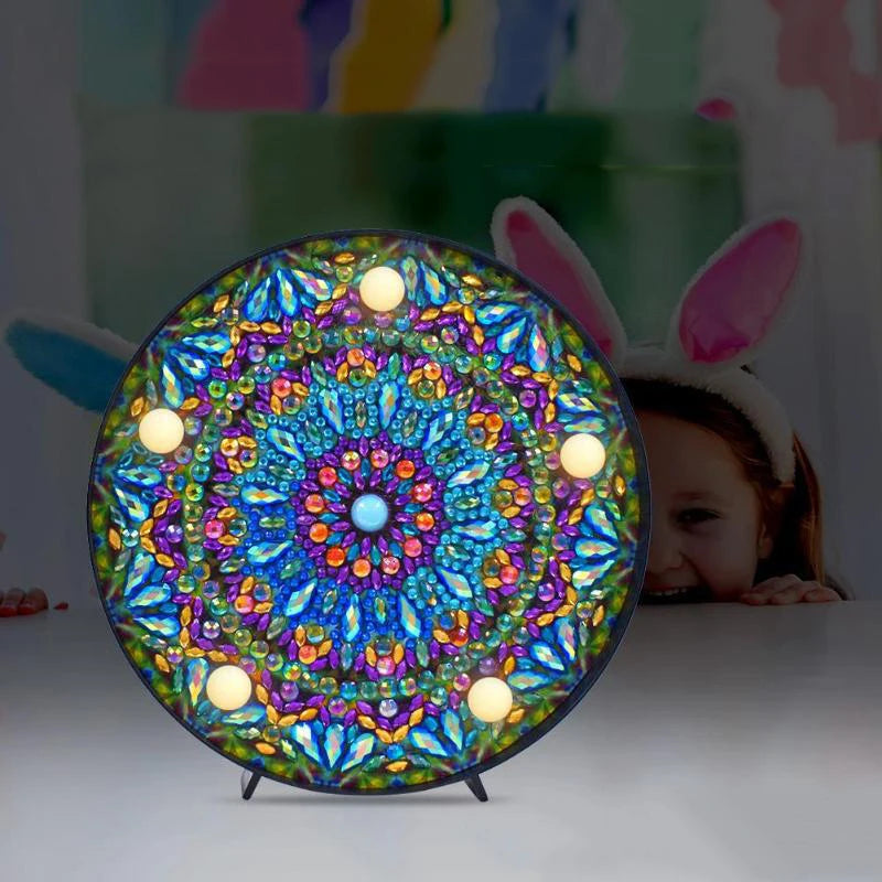Diamond Painting LED Lamp Light Mandala 5D Diamond Embroidery  Rhinestones Led Light With Tools
