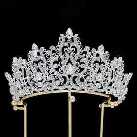Wholesale Luxury Baroque Princess Tiara Rhinestone Crystal Pageant Wedding Bridal Crown for Queen