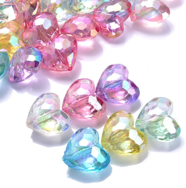 100pcs/bag Cute Cheap Middle Hole Pearl Hear Shape Beads Glitter Beautiful Shine Jewelry Accessory Pendant