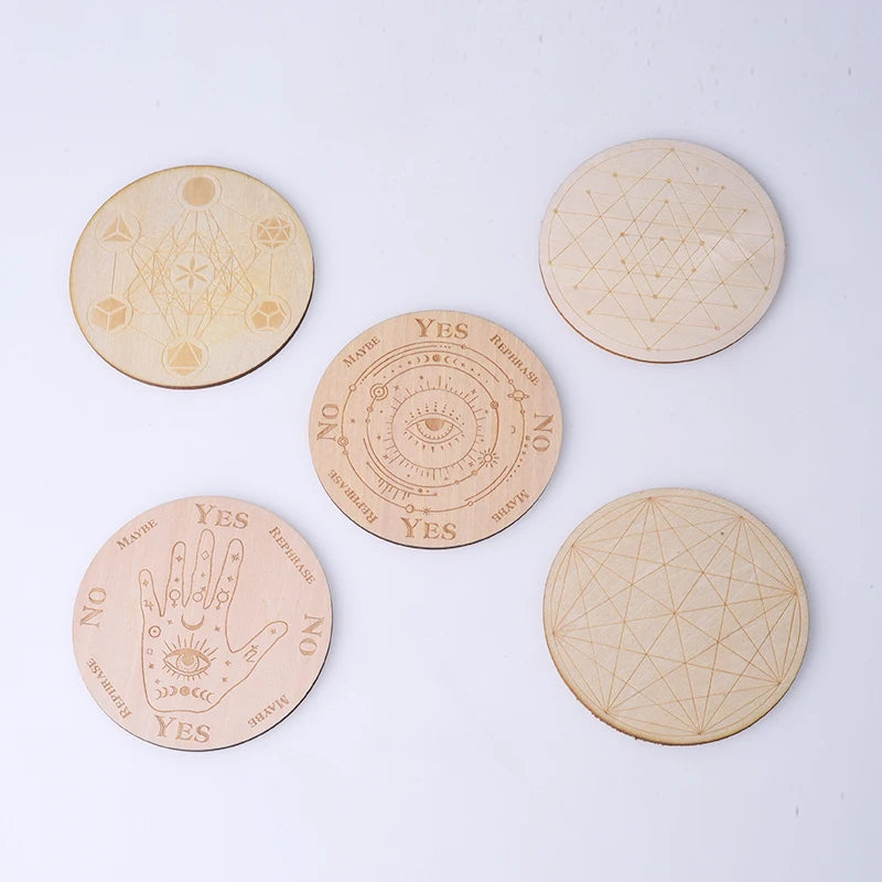 Wooden Crystal Board Seven Chakra Spiritual Energy for Meditation