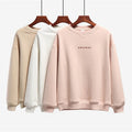 High Quantity  Customization Embroidered Cotton Plain Pullover Crew Neck Sweatshirt for Women