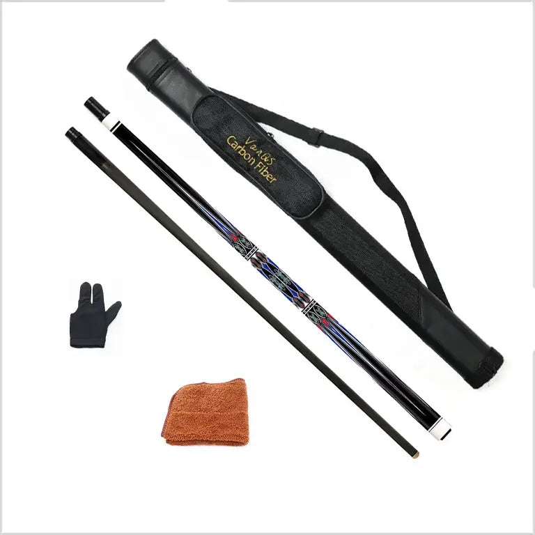 Hot Selling 100% Carbon Fiber Shaft Maple Butt Pool Cue Stick+Cue Case+Glove+Cleaning Towel for Sale MegaBDM