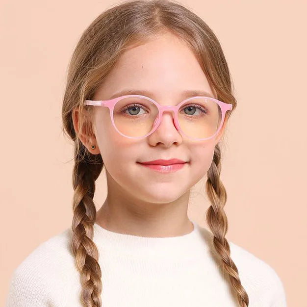 Wholesale New TR90 Optical Blue Light Blocking Glasses for Kids Solid Pattern Blue Color