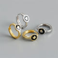 Exquisite Geometric Five-pointed Star 18k Gold 925 Sterling Silver Enamel Star Huggie Hoop Earrings for Women