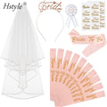 Team Bride Bachelorette Party Decorations Kit Bride to Be Sash Bride Tiara Brideto Be Badge Veil BrideTribe Tattoos SD081