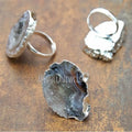 RM1680 Fashion Jewelry Wedding Rings Adjustable Copper Silver Plated Agate Geode Free Form Ring for Women Gift