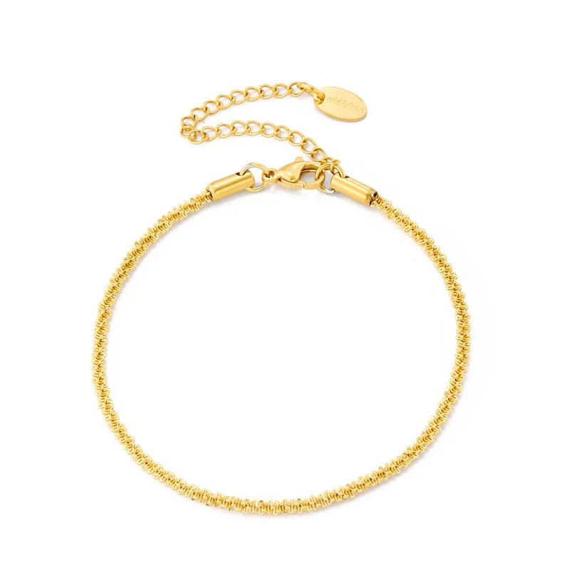 Stainless Steel Bracelet Wholesale Gold Plated 14k Gold Plated Twist Flower Shape Women Bracelets