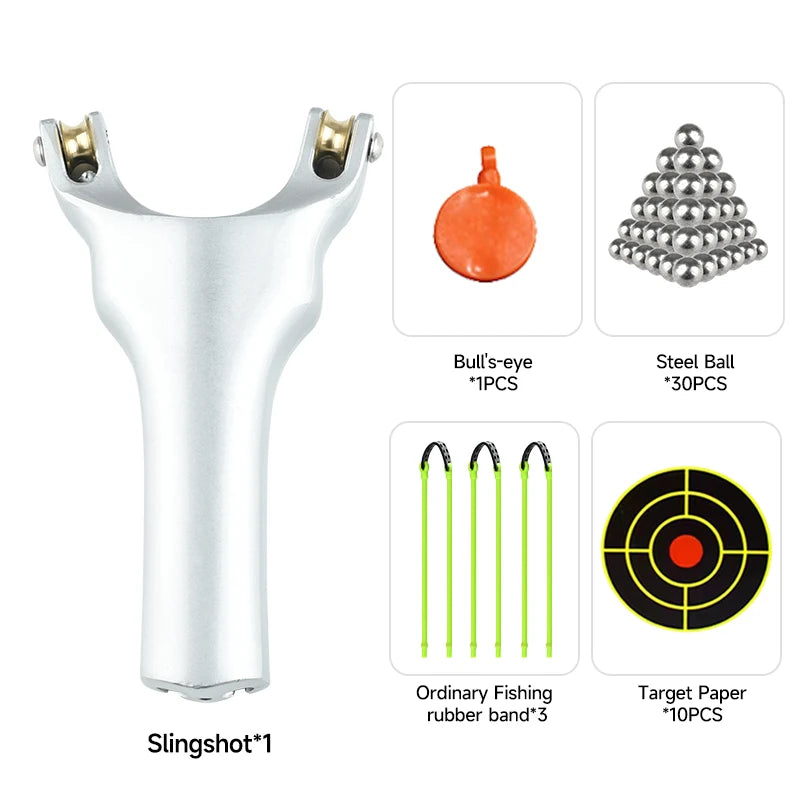 New Metal Dual Purpose Pulley Quick and Accurate Shooting Catapult for Outdoor Hunting Sports Competition Catapult