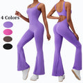 Women Beautiful Back Leggings Yoga Jumpsuits Gym Fitness BodySuits Workout Clothes Sportswear Tracksuits Shapewear Flared Pants