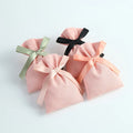 8x10cm Light Orange Canvas Cotton Suede Drawstring Pouch Organic Packaging for Jewelry Support Gift Pochettes