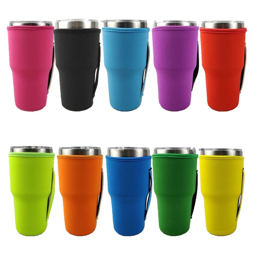 Wholesale 30Oz Neoprene Cup Sleeve Tumbler Holder Cooler Bag with Handle in Stock