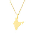 Map Pendant Necklace Hollowed Out India Manufacturer Women Geometric Stainless Steel Unisex HUILE Ethnic Pakistan Necklace 20pcs