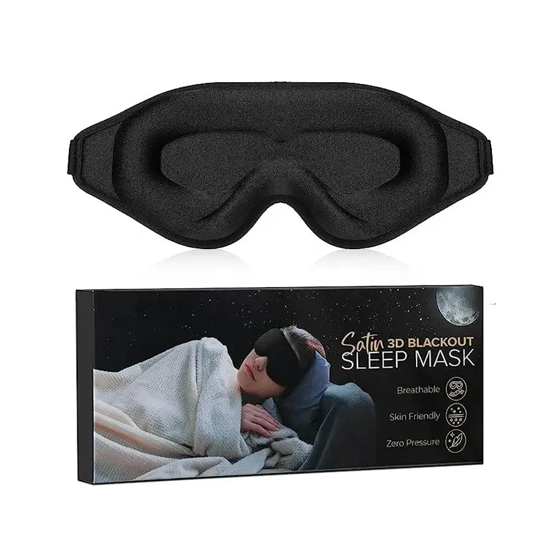 3D Contoured Super Soft Modal Fabric Sleeping Eye Mask with Elastic Adjustable Strap for Dark Circles Relief Travel Light Block