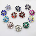 28mm Flower Shaped Buttons Rhinestone DIY Hand Diamond-studded Button-down Shirt Rhinestone Button