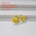 High Quality Supplier Starsgem HPHT Melee Size Marquise Shape Colorful Yellow Fancy Color Lab Grown Diamond