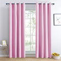 Ready-Made Pink Solid Thermal Insulated Window Curtains Grommet Panels for Bedroom Cheap Blackout Drapes