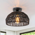 Hand-woven Paper Rope Ceiling Lamp American Country Vintage Lighting Fixtures for Indoor Aisle Bedroom Living Room Dining Room