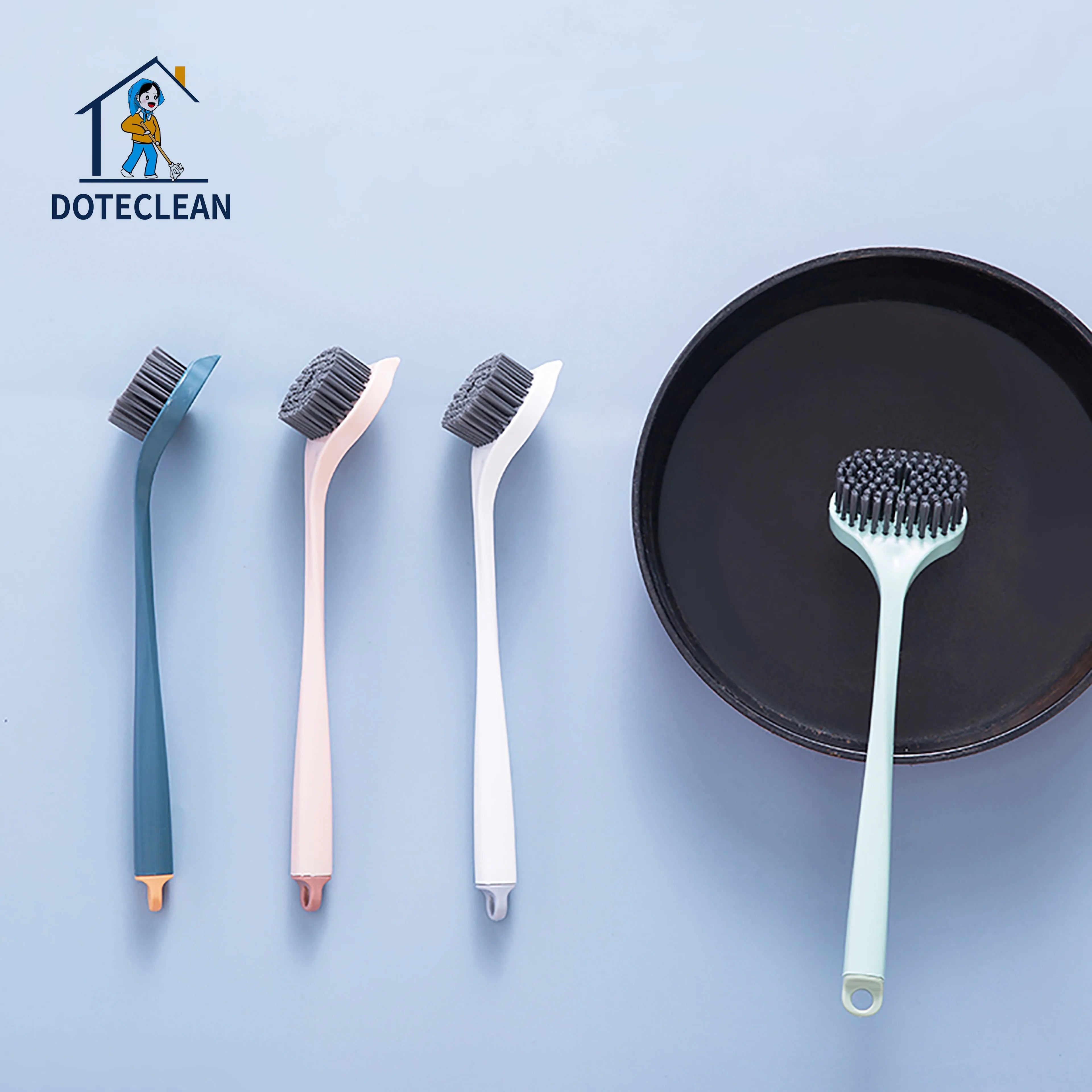Hot Sale Doteclean Eco-friendly PP Material Liquid Addition Kitchen Pot Dish Washing Brush with Long Handle