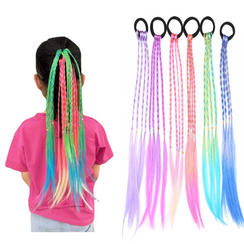 Wholesale Wing Cute Fly Shiny Design Kid Children Party Show Wig Ponytail Braid Wig Hair