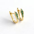 925 Sterling Silver Minimalist U Shape Colorful Zircon Hoop Earrings French Punk Hip-Hop Jewelry Accessories