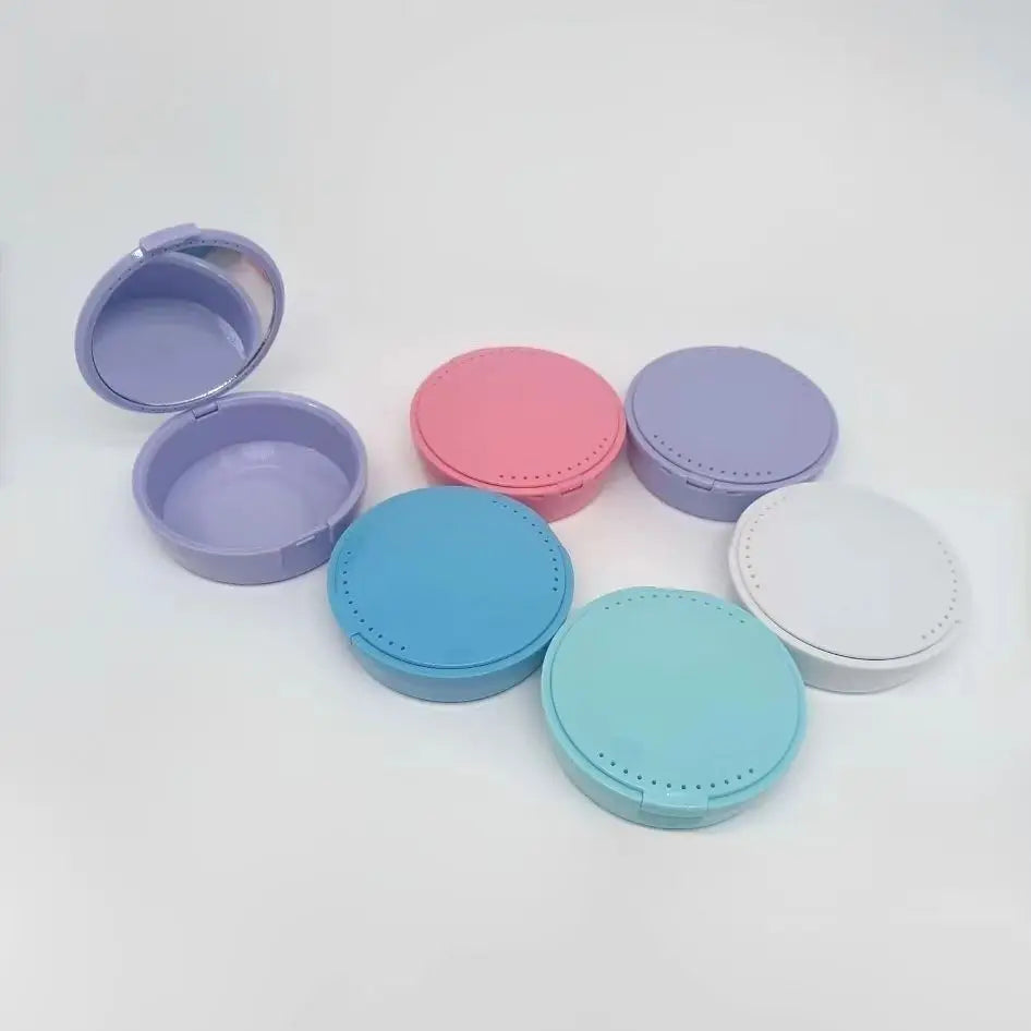 Orthodontic Aligner Container Mirror Invisible Braces Storage Mouth Guard Case Portable Plastic Denture Retainer Box