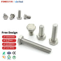304 Stainless Steel Hex Bolt Big Size M4*18 A2-70 Steel Hexagonal Hex Head Bolts DIN933 Standard Metric System ISO Compliant