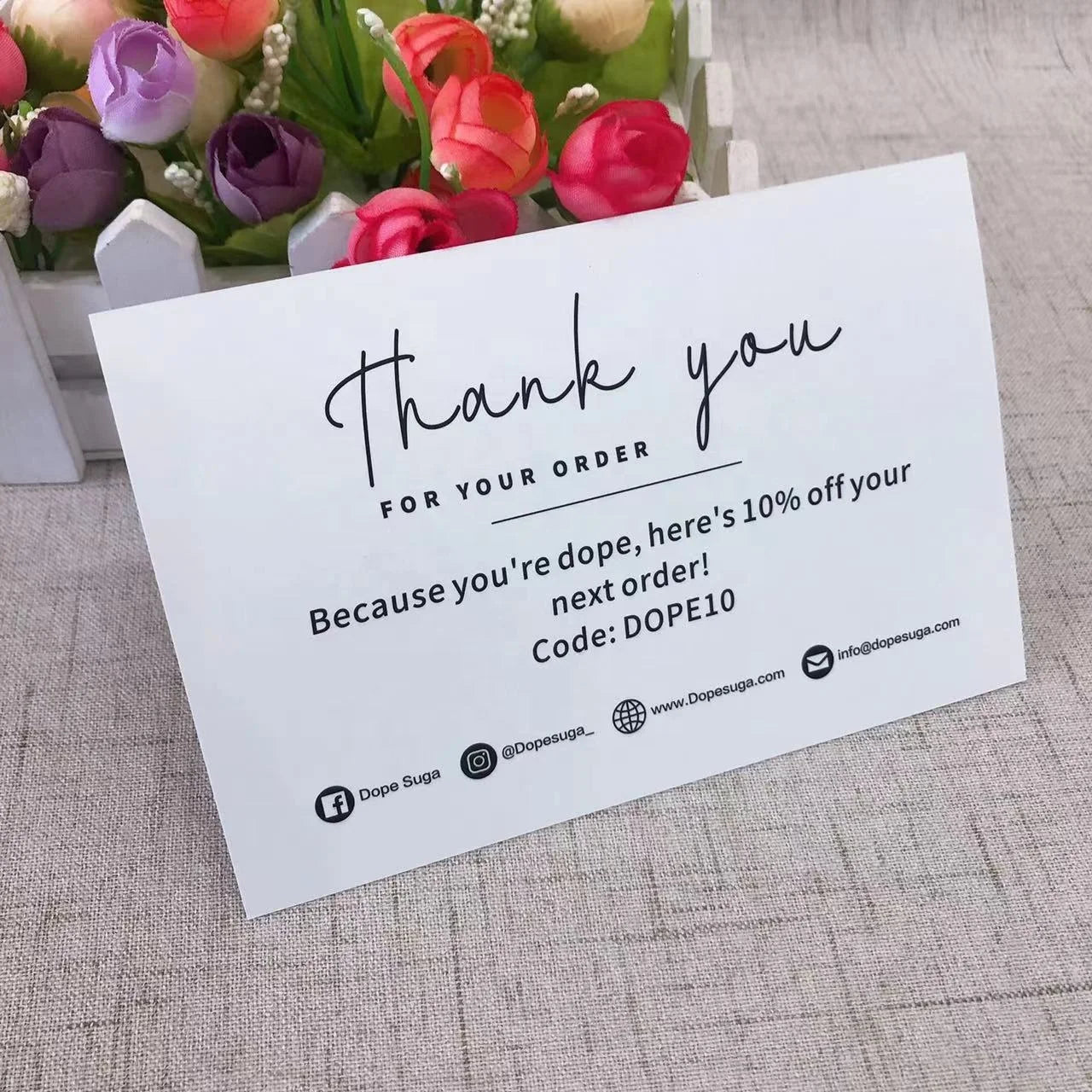 Custom Black and White Thank You Card for Brand Business Review Thank You Cards
