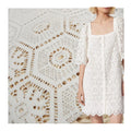 Eco-friendly New Design Soft Hand Feel T/C Lace Yarn Dyed Tricot Knitted Crocheted Fabric for Vacation Wearing Dress