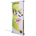 Silver Aluminum Electric Roll up Banner Stand Retractable Pull-Up Display Stand for Advertising Promotion for Exhibitions