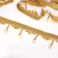 Curtain Accessories Cheap Price 12.5Yard Tassel Pink Lace Love Heart Beads Curtain Fringe Trims for Home Decoration