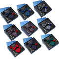 Fashion Men's Tie Gift Box Luxury Brand Necktie Bowtie Pocket Square Brooches Cufflinks Clips Suit for Party Wedding Man Gifts