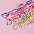 Popular Handmade Summer Hawaii Colorful Boho Glass Rice Bead Daisy Flower Bead Pearl Chain Necklace Jewelry Women Supplier