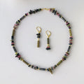 Beaded Necklace Earrings Set Natural Stone Waterproof Stainless Steel Ear Buckle Fashion Jewelry for Women 2024 New Gift