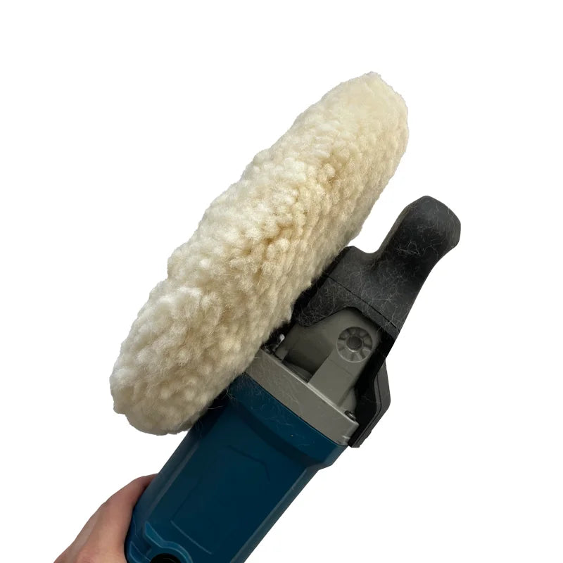 100% Lamb Wool 4-ply Twisted Buffing Wheel 8in High Quality Double Side Tassel Wool Pad Car Polishing