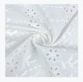 100% Cotton Woven Lightweight Lace Fabric Pure White Embroidered for Girls' Wedding Dresses & Shirts
