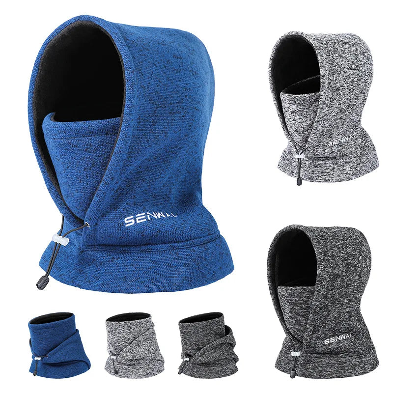 Minimalist Premium Outdoor Cycling Ski Hat Autumn and Winter Warm Bib Mask One Windproof Winter Sports Cap Cationic Velvet