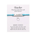 SC Wholesale Infinity Wish Card Bracelets Teacher's Day Gift Colorful Handmade Wax String Teach Teacher Blessing Card Bracelet
