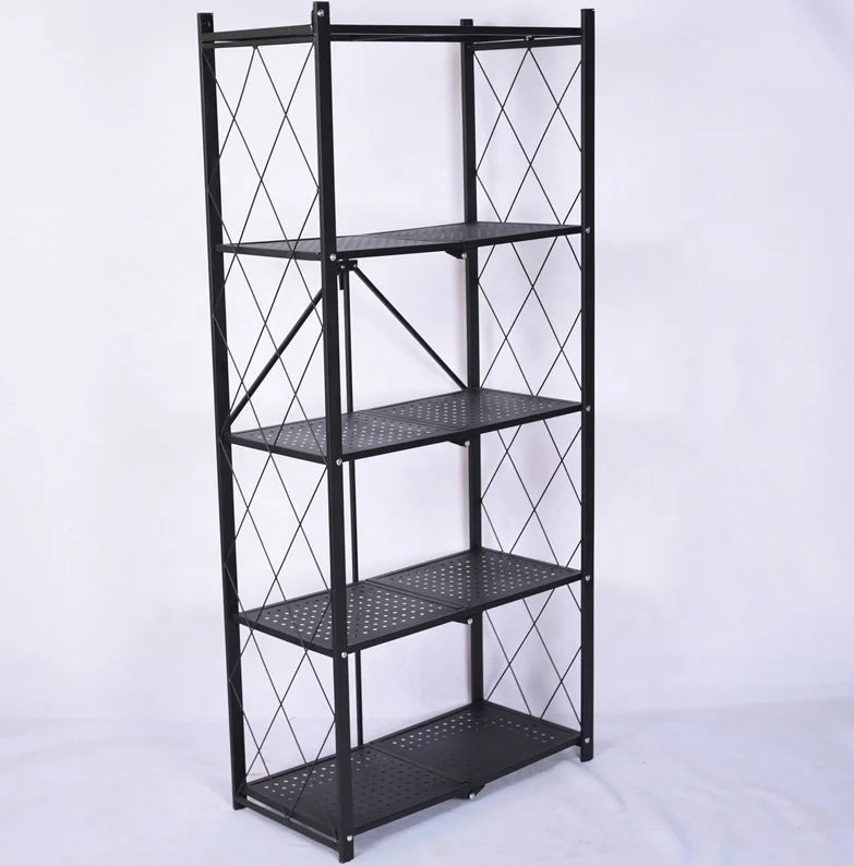 Factory Sale Free Installation Large Capacity Indoor Home Storage Shelf Floor Standing 5 Tiers Racks Steel Metal Kitchen Racks