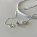 925 Sterling Silver Multi Charm Necklace Dedicate Zirconia Crystals Necklace