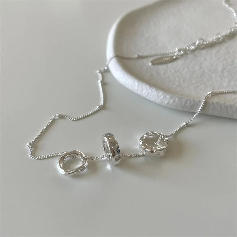 925 Sterling Silver Multi Charm Necklace Dedicate Zirconia Crystals Necklace