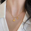 INS Summer Beach Jewelry Gold Plated Shell Starfish Water Diamond Pendant Collarbone Chain Necklace for Women