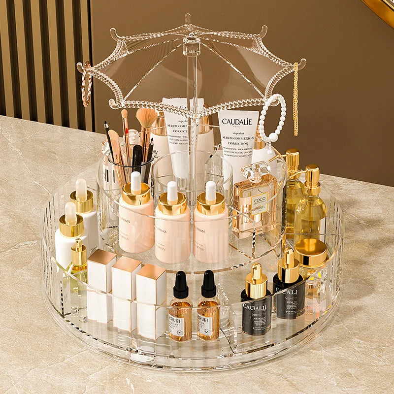 Jewelry Organizer Storage Box Transparent Delicate Rotating Plastic Jewelry Organizers