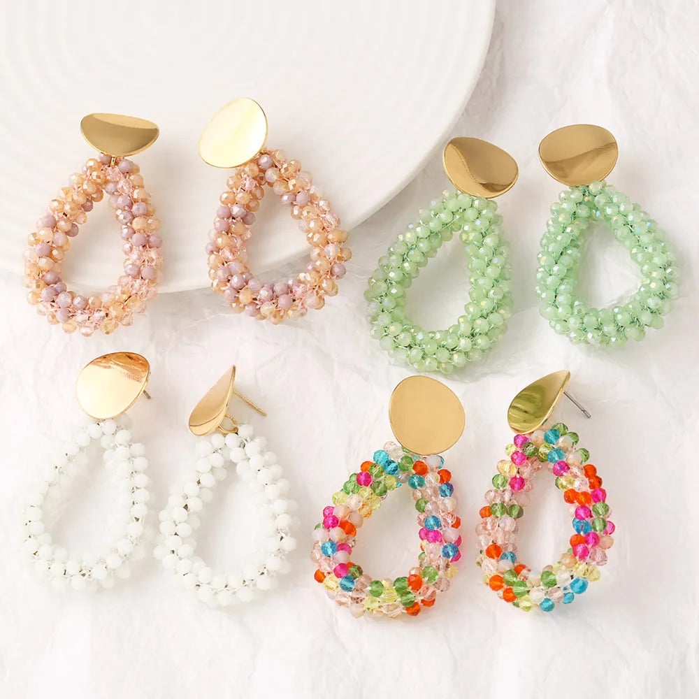 ASJEWELRY Oorbellen Aretes Bohemia Multicolor Crystal Beaded Earrings Seed Beads Waterdrop Earring for Women 2312 Erss69