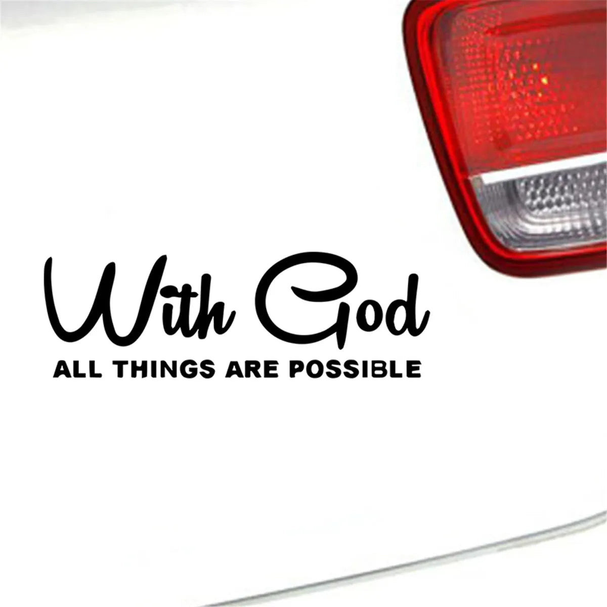With God Everything Is Possible Vinyl Decal Car Window Door Home Wall Sticker Gift Die Cut Decals Laptop Window Glass