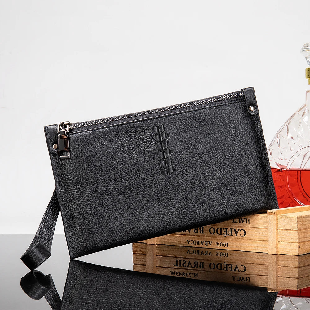 MARRANT Male Leather Travel Wallet Genuine Leather Men Long Wallet Clutch Purse Leather Clutch Bag for Men Wallet
